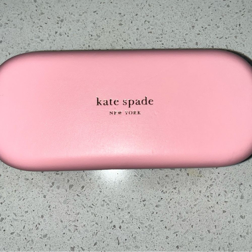 💯 Kate Spade dual colour Blush Pink/ Emerald green Hard Eyewear Case